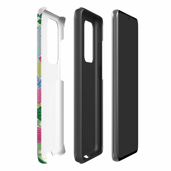 Affordable option Gloss Finish Samsung Tough Case - Hollyhocks By Liane Payne
