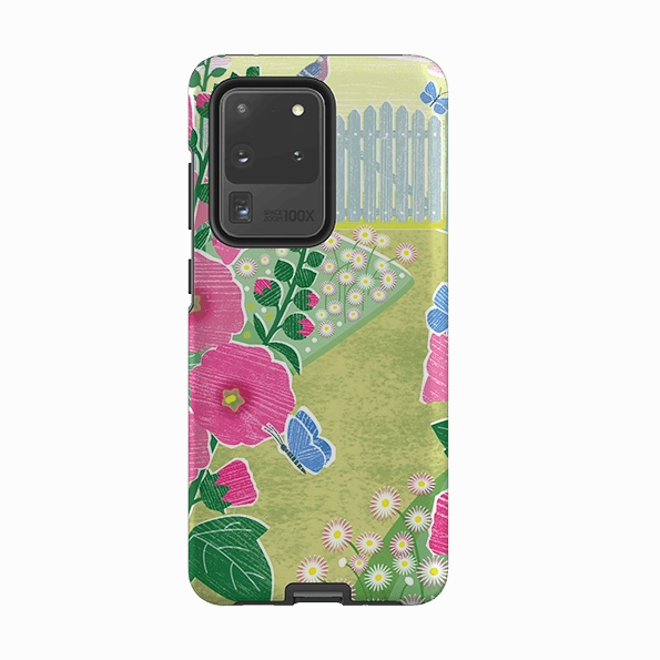 Samsung Tough Case - Hollyhocks By Liane Payne Soft Grip Finish Matte Edge