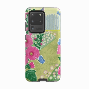 Samsung Tough Case - Hollyhocks By Liane Payne Soft Grip Finish Matte Edge