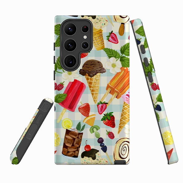 Samsung Tough Case - Ice Floral By Abby Jacobs Premium Style Classic Texture