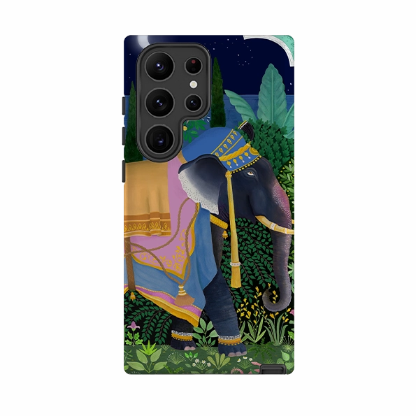 Simple Look Flexible Edge Texture Samsung Tough Case - Indian Elephant By Bex Parkin