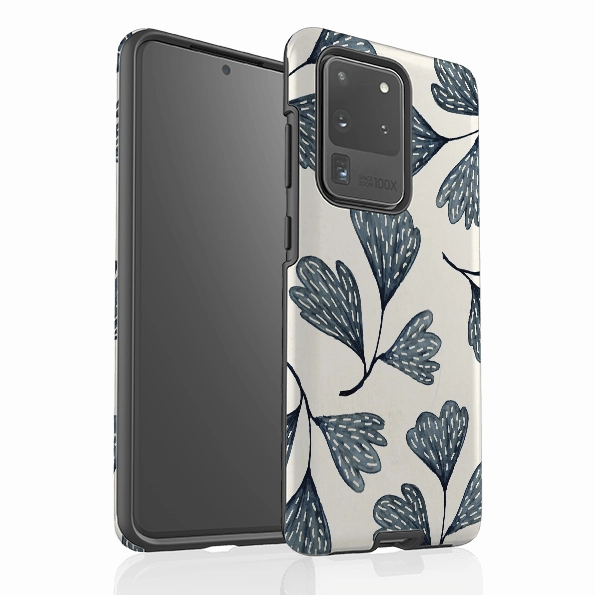 Samsung Tough Case - Indigo Leaves By Katherine Quinn Modern Finish