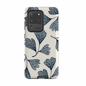 Samsung Tough Case - Indigo Leaves By Katherine Quinn Durable Shell Premium Feel