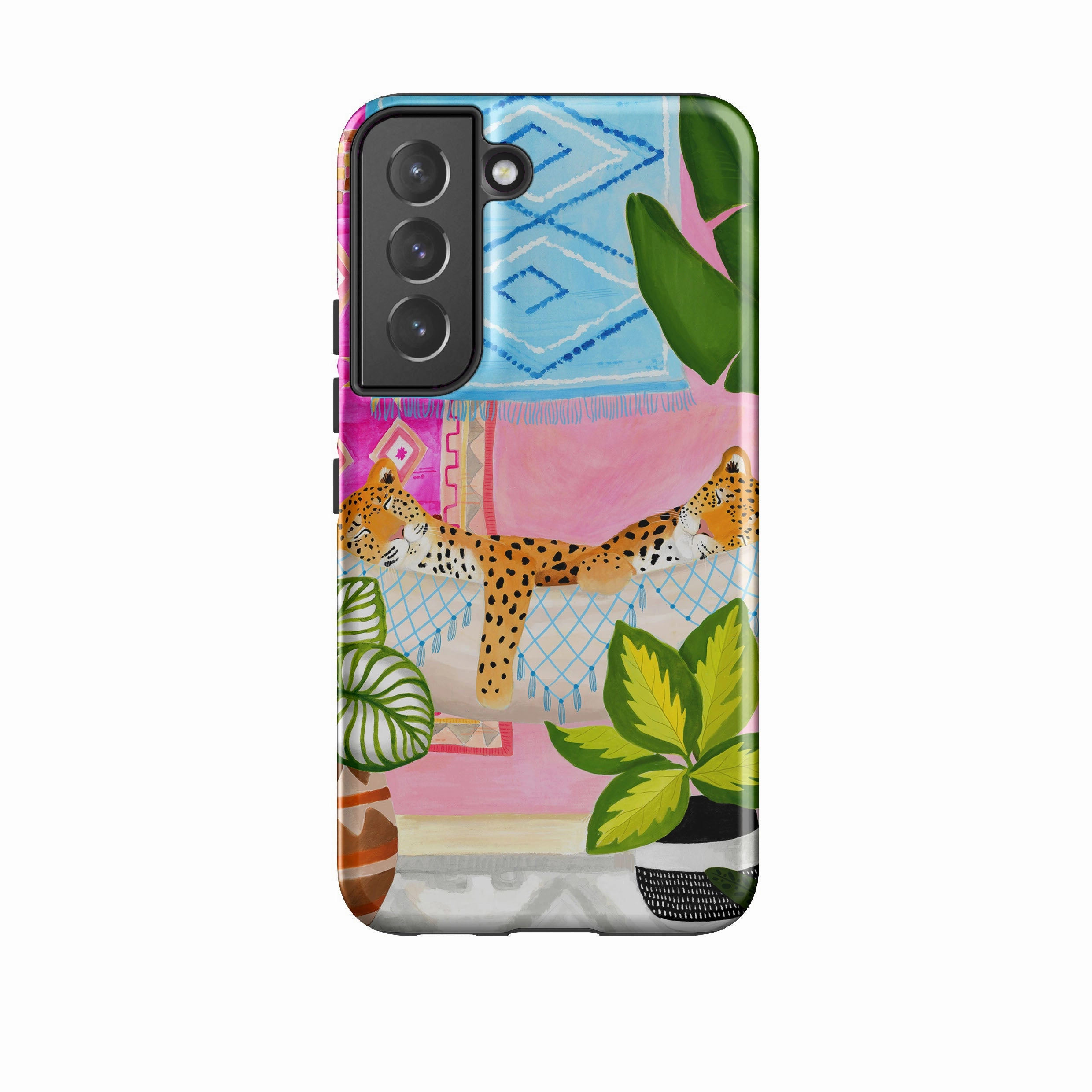 Samsung Tough Case - Leopards In Hammock By Bex Parkin Luxury Surface Layer Rugged Look