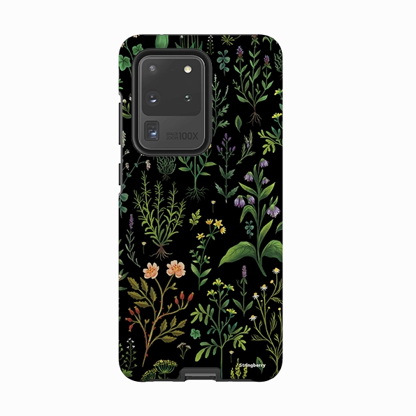 Easy Grip Durable Pattern Samsung Tough Case - Medieval Herbal By Anna Stead