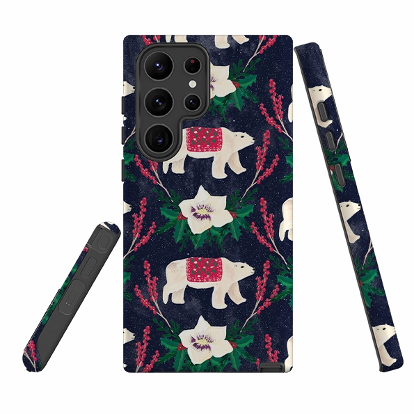 Elegant Design Layer Samsung Tough Case - Midnight Polar Bears By Abby Jacobs