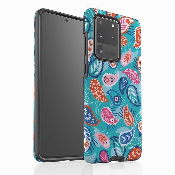 Transparent Edge Samsung Tough Case - Paisley Blue By Ali Brookes