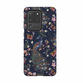 Luxury Grip Protective Build Texture Samsung Tough Case - Peacock and Cherry Blossoms Iris By Helen Ahpornsiri