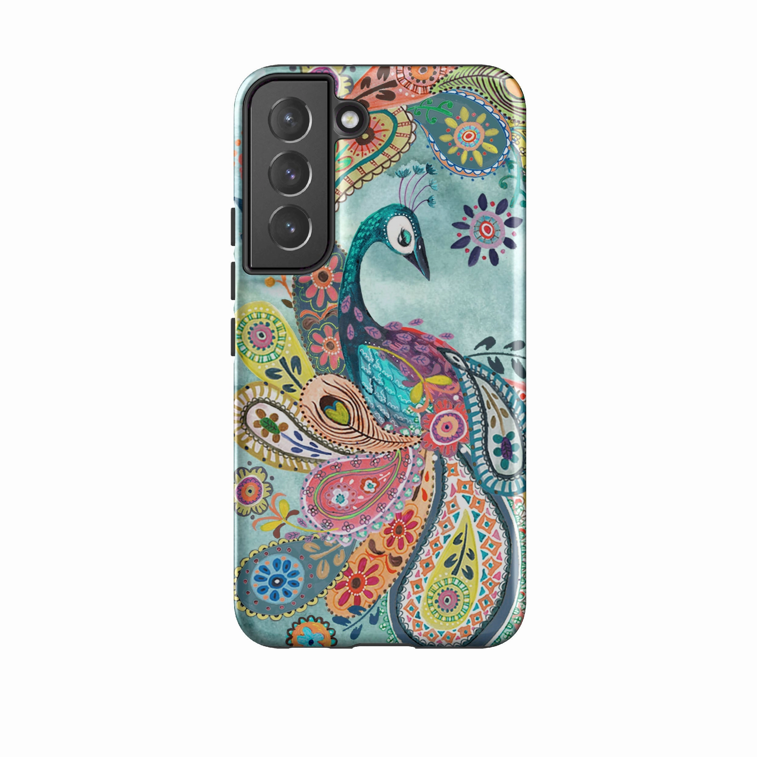 Patterned Design Bold colors Samsung Tough Case - Peacock Dreams By Caroline Bonne Muller