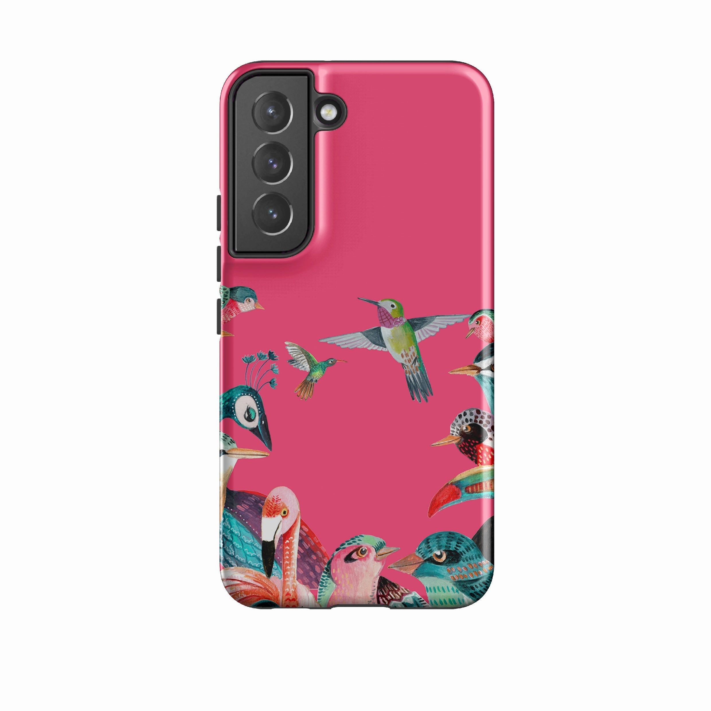 Samsung Tough Case - Pink Birds By Caroline Bonne Muller Sleek Form Shock Surface Layer
