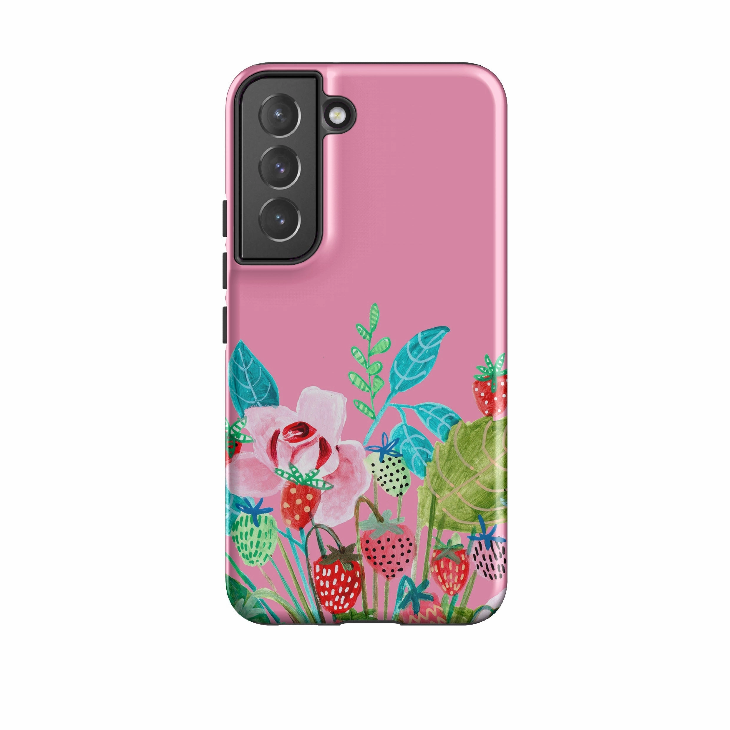 Soft Finish Texture Samsung Tough Case - Pink Colour Floral By Caroline Bonne Muller