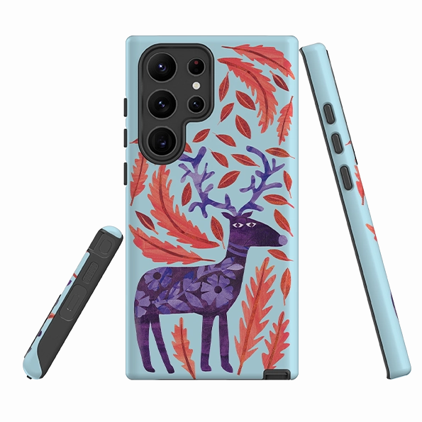 Samsung Tough Case - Purple Reindeer By Tracey English Protective Form
