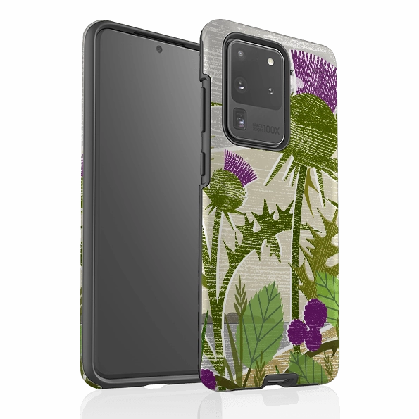 Smooth Protection Smooth Detail Samsung Tough Case - Purple Thistle By Liane Payne