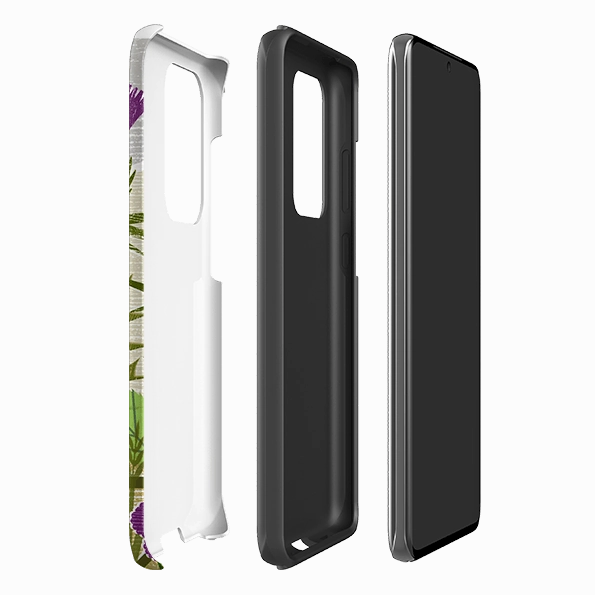 Samsung Tough Case - Purple Thistle By Liane Payne Protective Build Texture Shock Absorber