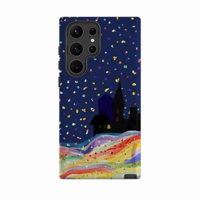 Modern Build Hybrid Pattern Texture Samsung Tough Case - Rainbow Snow By Sarah Campbell