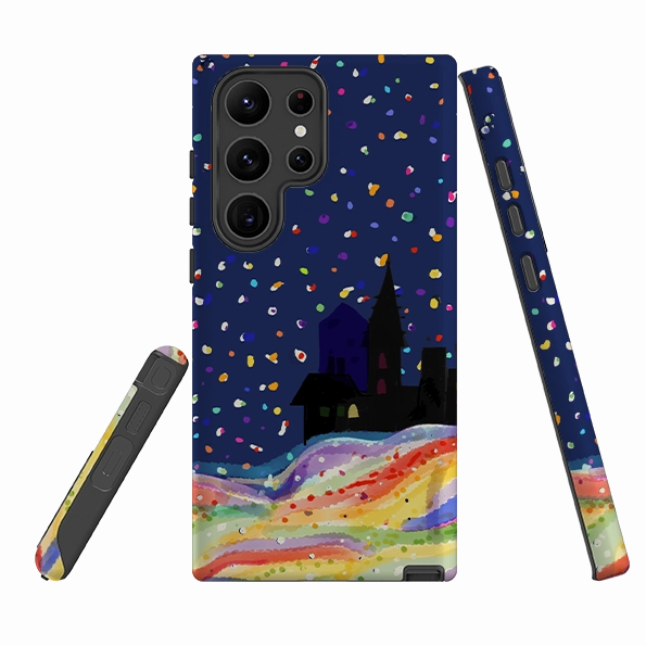Heat resistant Comfort Fit Edge Samsung Tough Case - Rainbow Snow By Sarah Campbell
