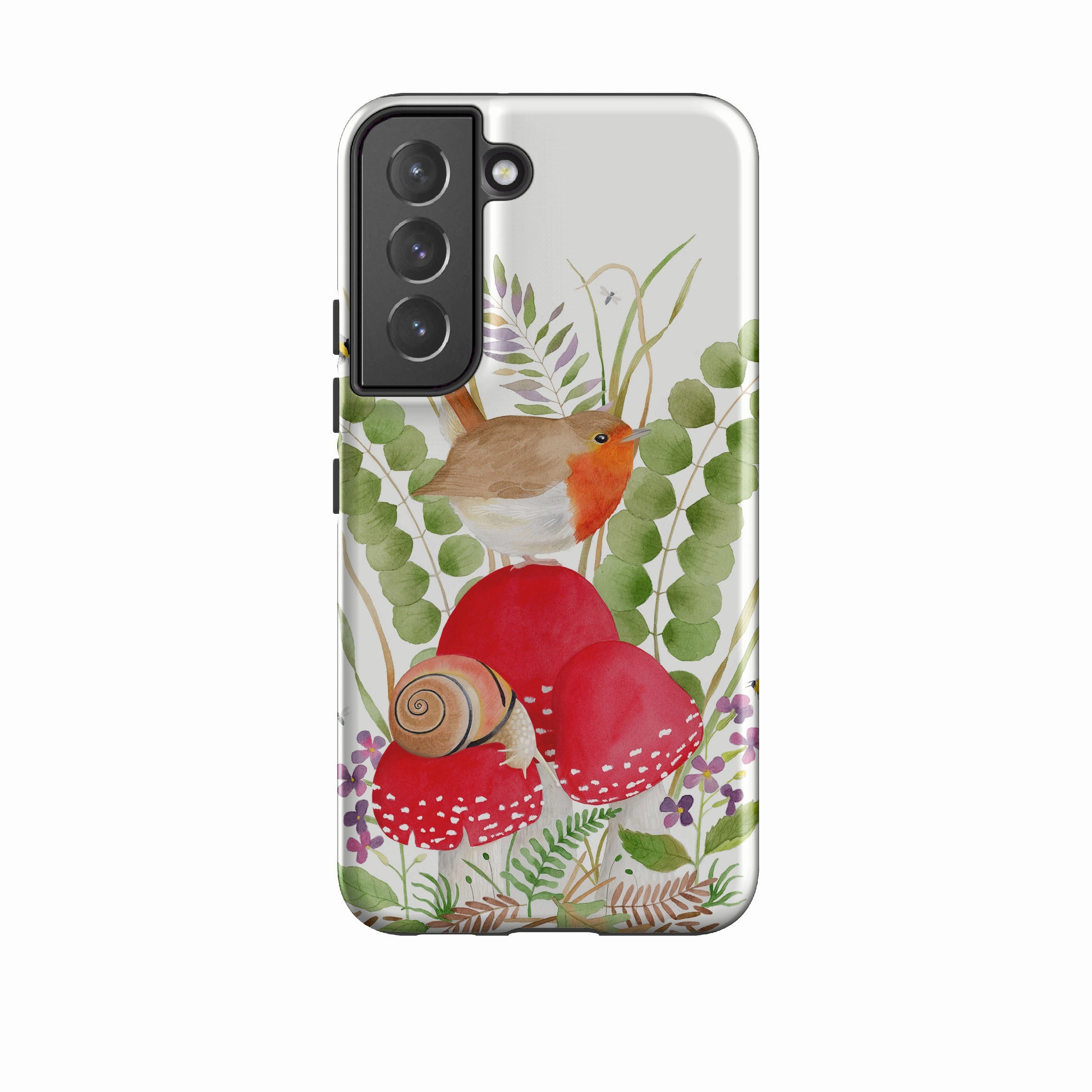 Hybrid Texture Layer Soft Layer Samsung Tough Case - Robin And Snail By Bex Parkin