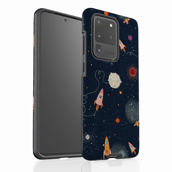 Long Lasting Premium Feel Layer Samsung Tough Case - Rockets Midnight By Katherine Quinn