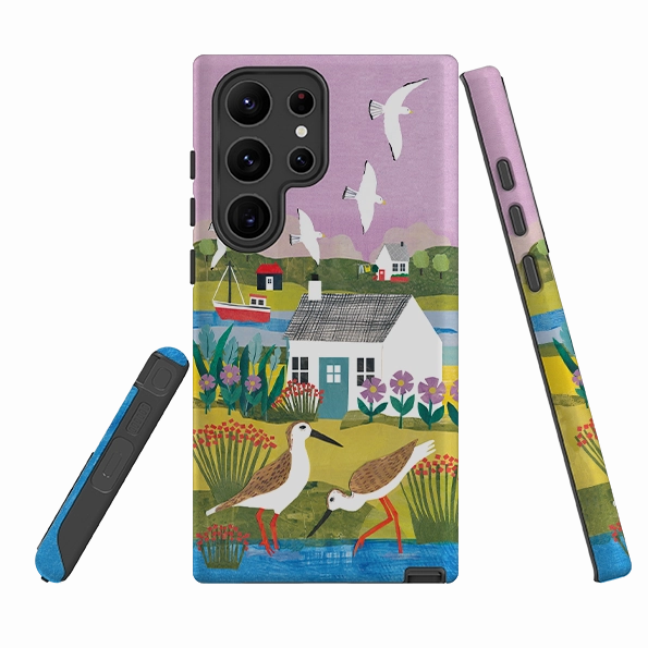 Hybrid Frame Sleek Guard Samsung Tough  Case - Sandpiper By Tracey English