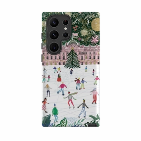 Wireless Charging Compatible Hybrid Pattern Texture Samsung Tough Case - Skating At Somerset House By Emma Frances Grant