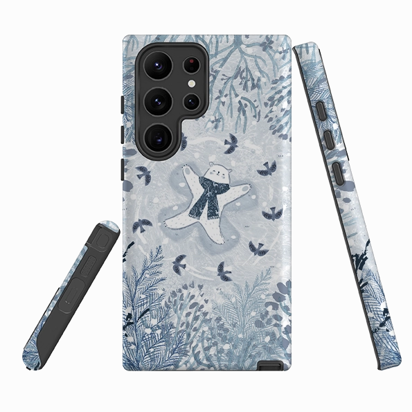Smooth Edge Design Grip Control Samsung Tough Case - Snow Angel By Emma Frances Grant