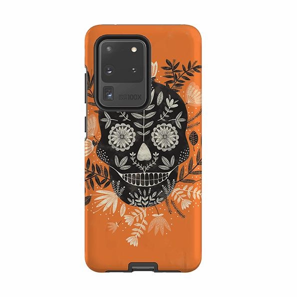 Samsung Tough Case - Sugar Skull Orange By Jade Mosinski Fashion Detail Gloss Surface