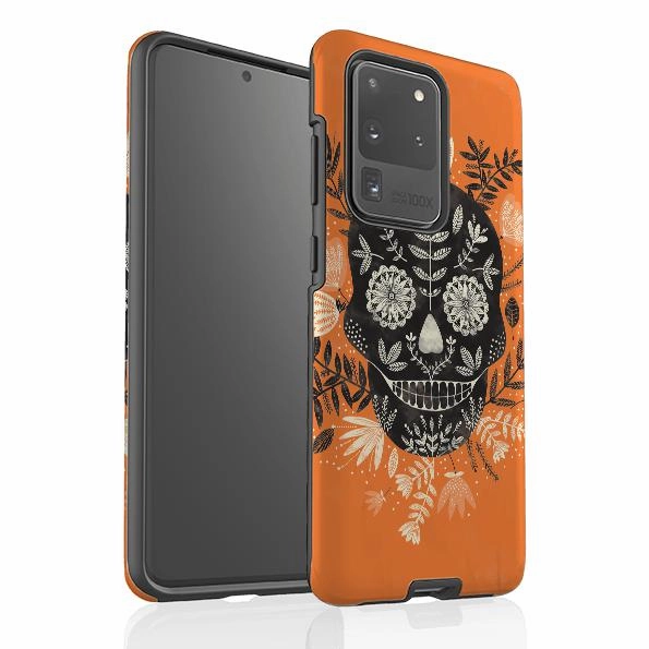 Samsung Tough Case - Sugar Skull Orange By Jade Mosinski Elegant Build