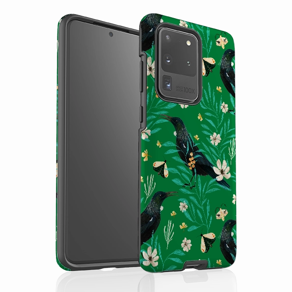 Samsung Tough Case - Tui Green By Katherine Quinn Scratch Resistant Vivid Design Texture