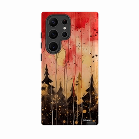Stylish Finish Texture Samsung Tough Case - Watercolour Winter Forest