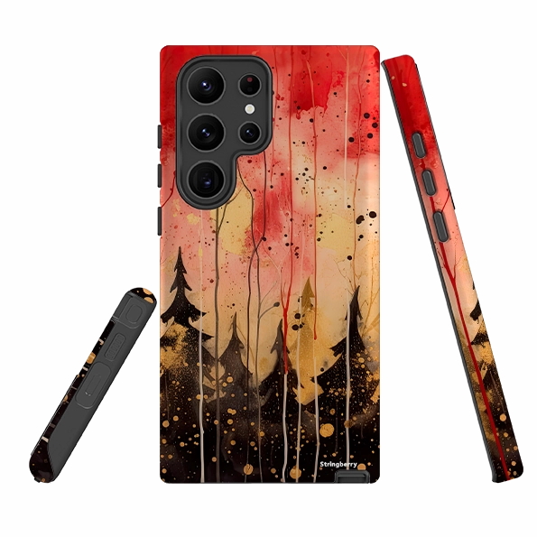 Samsung Tough Case - Watercolour Winter Forest Compact Texture Comfort Use