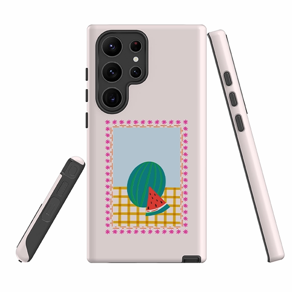 Stylish Grip Texture Samsung Tough Case - Watermelon Slice