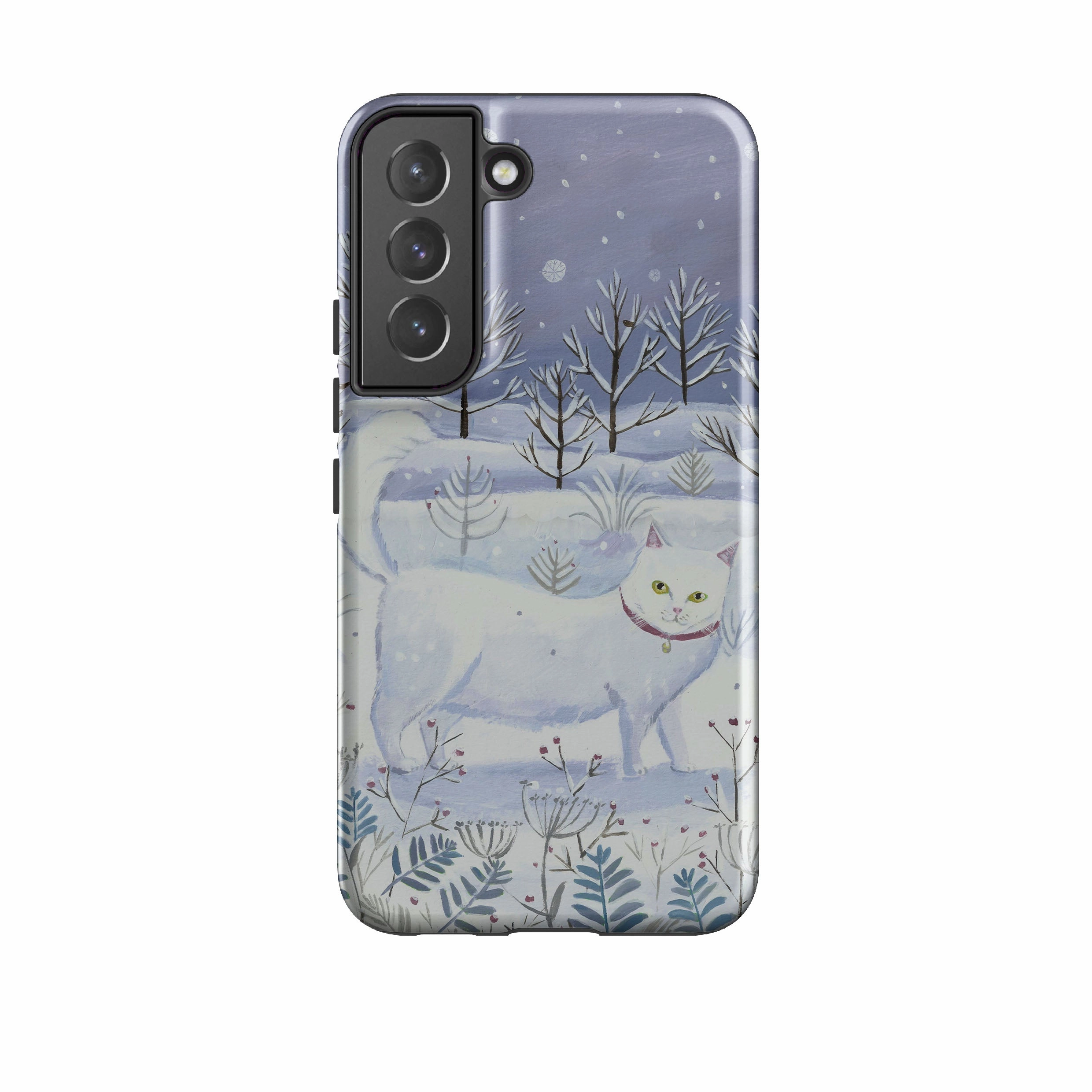 Samsung Tough Case - White Cat By Mary Stubberfield Handcrafted Design Luxury Layer Texture