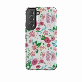 Samsung Tough Case - White Floral By Caroline Bonne Muller Edge Protection