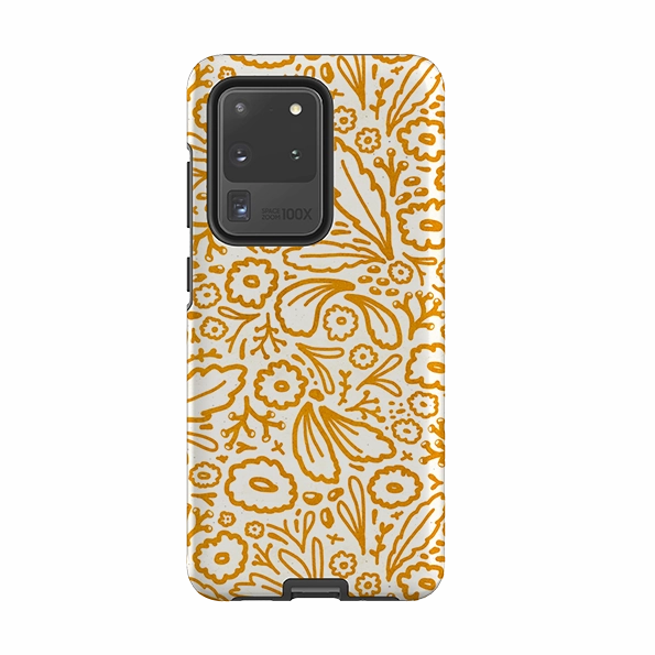 Samsung Tough Case - Wind Fall Mustard By Katherine Quinn Vivid Coloration anti fingerprint