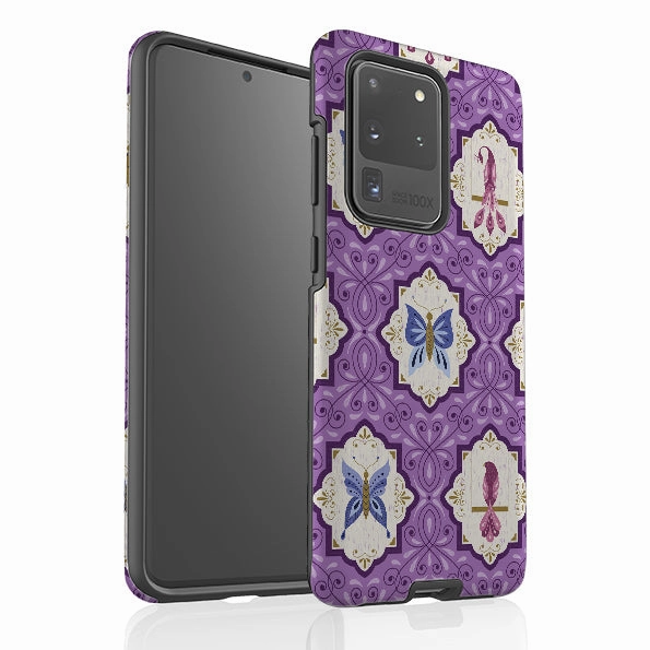 Stylish Pattern Samsung Tough Case - Wingframes Med Purple By Jenny Zemanek