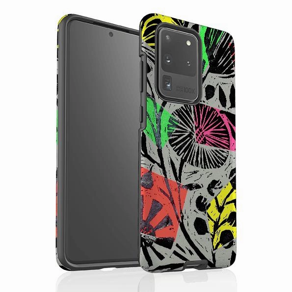 Samsung Tough Case - Woodcut Floral By Sarah Campbell Polished Look