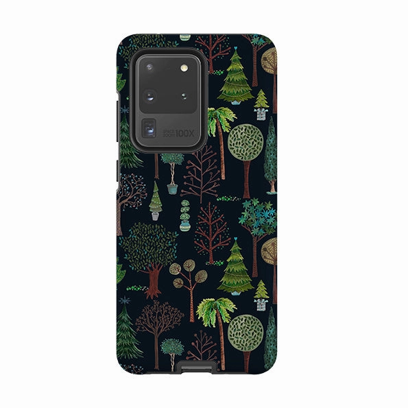 Smooth Feel Surface Subtle Touch Samsung Tough Case - Xmas Trees Dark By Caroline Bonne Muller