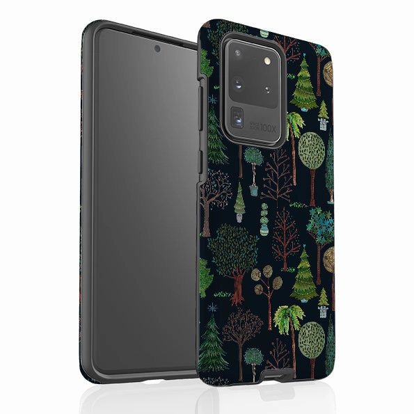 Samsung Tough Case - Xmas Trees Dark By Caroline Bonne Muller Comfort Fit Soft Detail