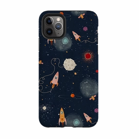 iPhone Tough Case - Rockets Midnight By Katherine Quinn Color Gradient Glossy Texture