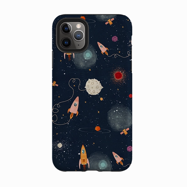 iPhone Tough Case - Rockets Midnight By Katherine Quinn Soft Pattern Layer Compact Pattern