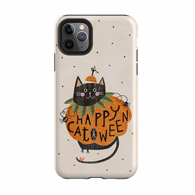 Polished Layer iPhone Tough Case - Pumpkin Cats By Ali Brookes
