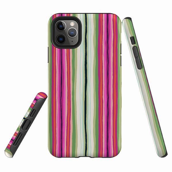Creative Texture Vivid Surface iPhone Tough Case - Atelier Stripe Windflower By Sarah Campbell
