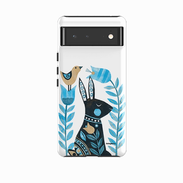 Stylish Detailing Minimal Style Google Tough Case -  Folk Rabbit By Tracey English