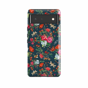 Outdoor Use Classic Pattern Google Tough Case -  Blue Roses By Caroline Bonne Muller