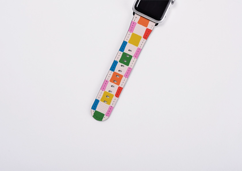 Flexible feature Premium Craft Detail Apple Watch Strap- Multi Tiles