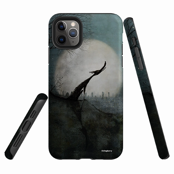 Rugged Frame iPhone Tough Case - Wolf Moon By Maja Lindberg