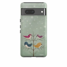 Google Tough Case -  Garden Birds Aqua By Maja Lindberg Comfort Layer Texture Soft edges