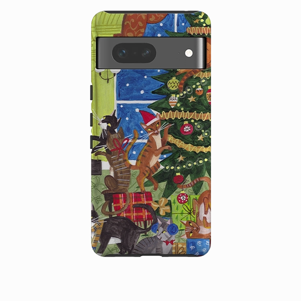 Colorful option Stylish Touch Google Tough Case - Christmas Cats By Caroline Bonne Muller