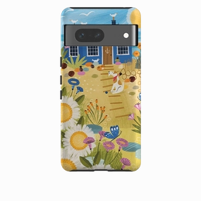 Tactile Buttons Slim Profiled Google Tough  Case - Beach house By Ali Brookes