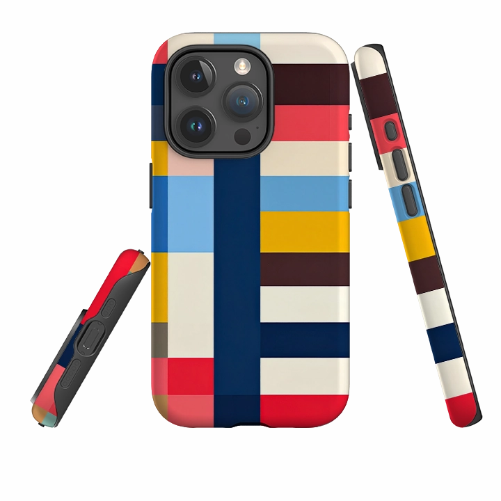 Minimal Finish Stylish Layer Texture iPhone Tough Case - Stockton Gingham